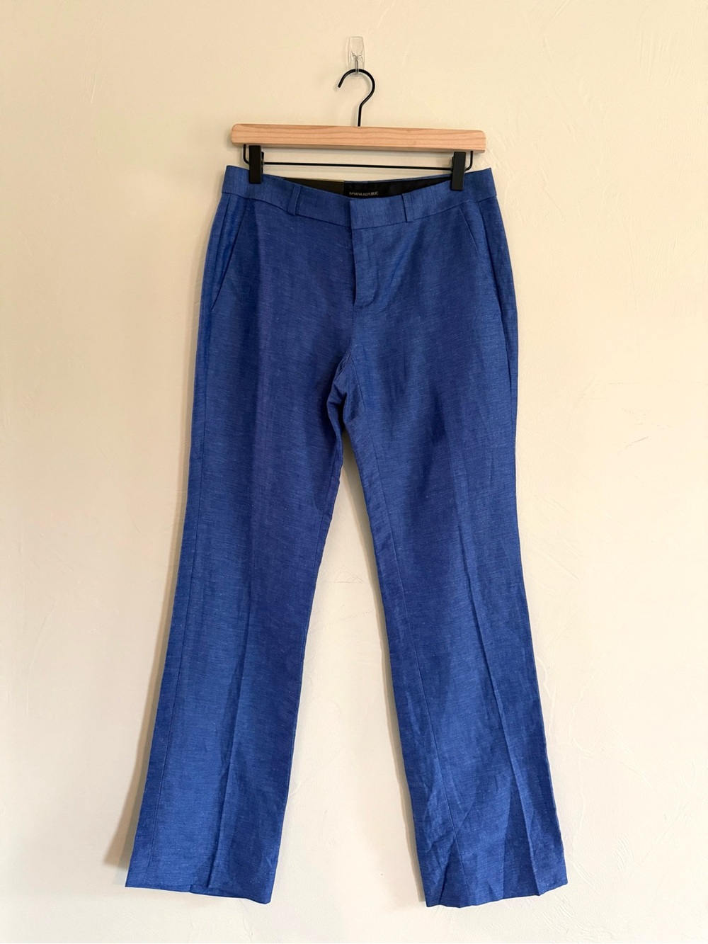 Banana Republic Logan Pants Women’s 0 Blue Luxe Linen Straight Leg NWT